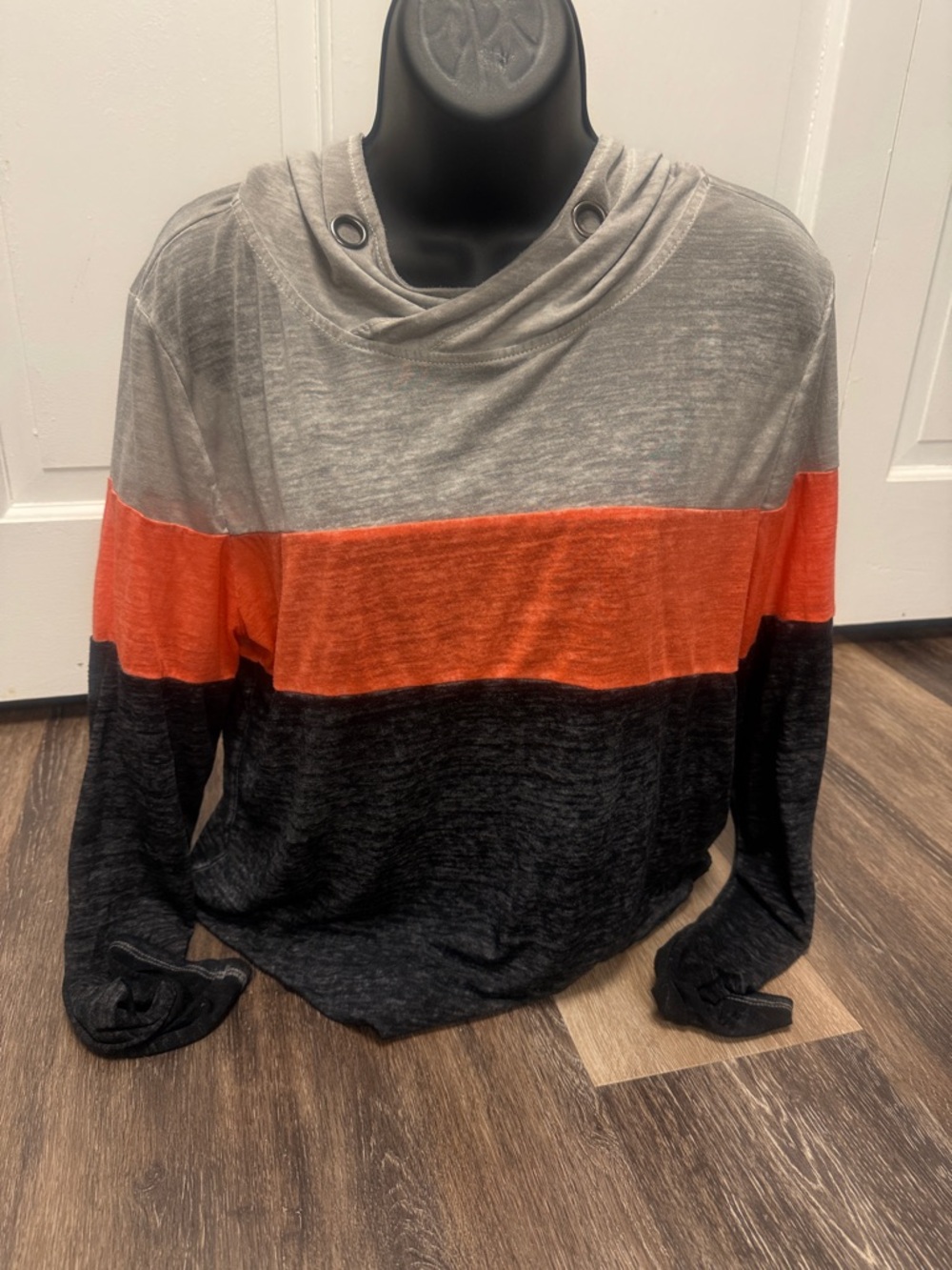 Maurices Gray, Orange & Black Colorblock lightweight Pullover